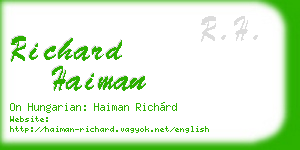 richard haiman business card