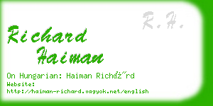 richard haiman business card